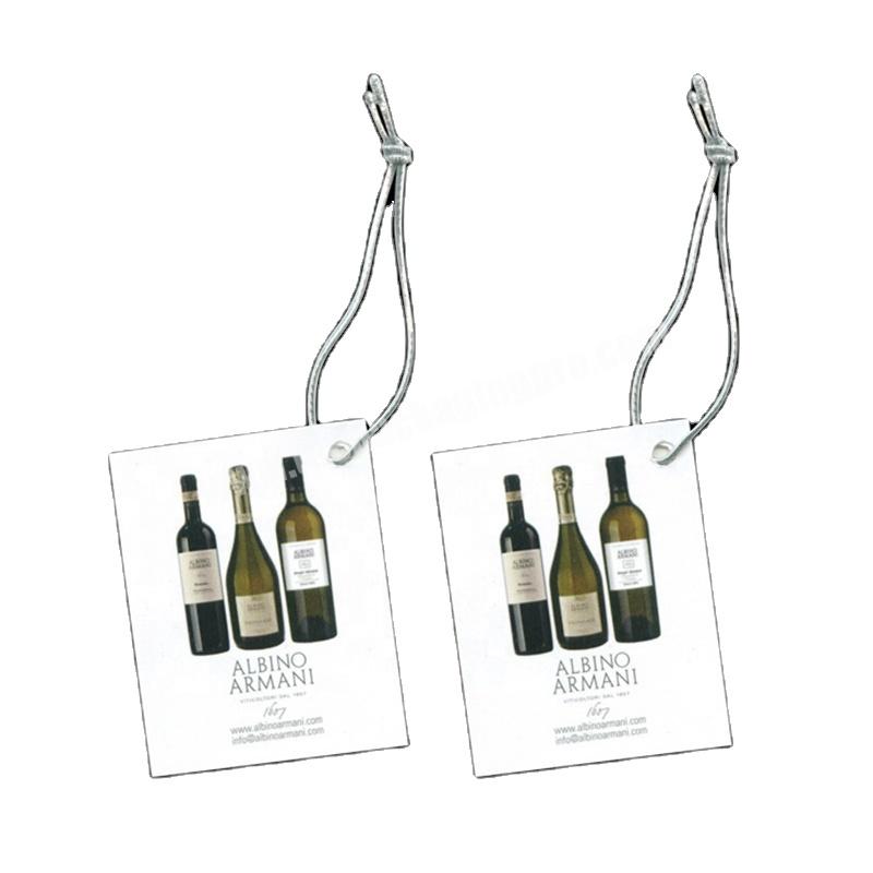 Custom Neck Beverage Hanging Tags for Bottle Paper Wine Bottle Neck Hang Tags