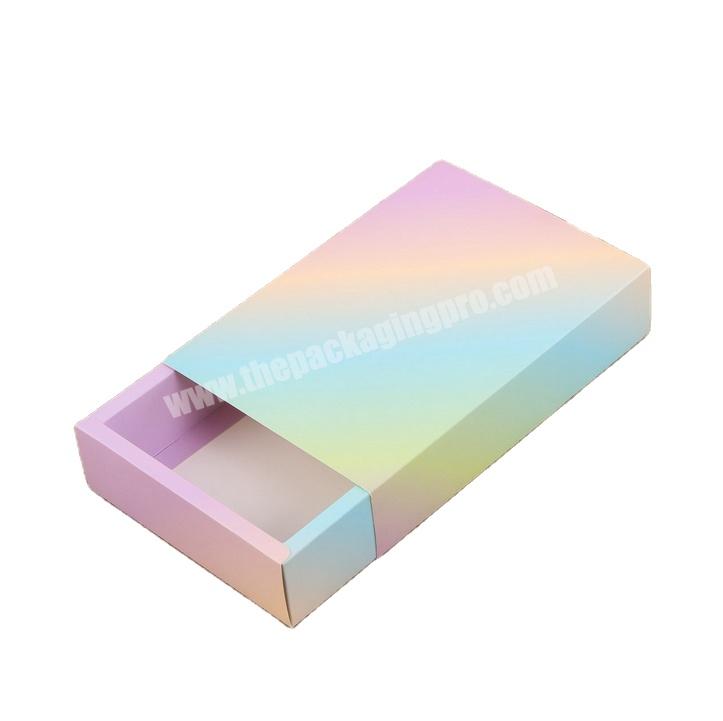 Custom Print Multiple Rainbow Color Paper Drawer Card Box with sleeve