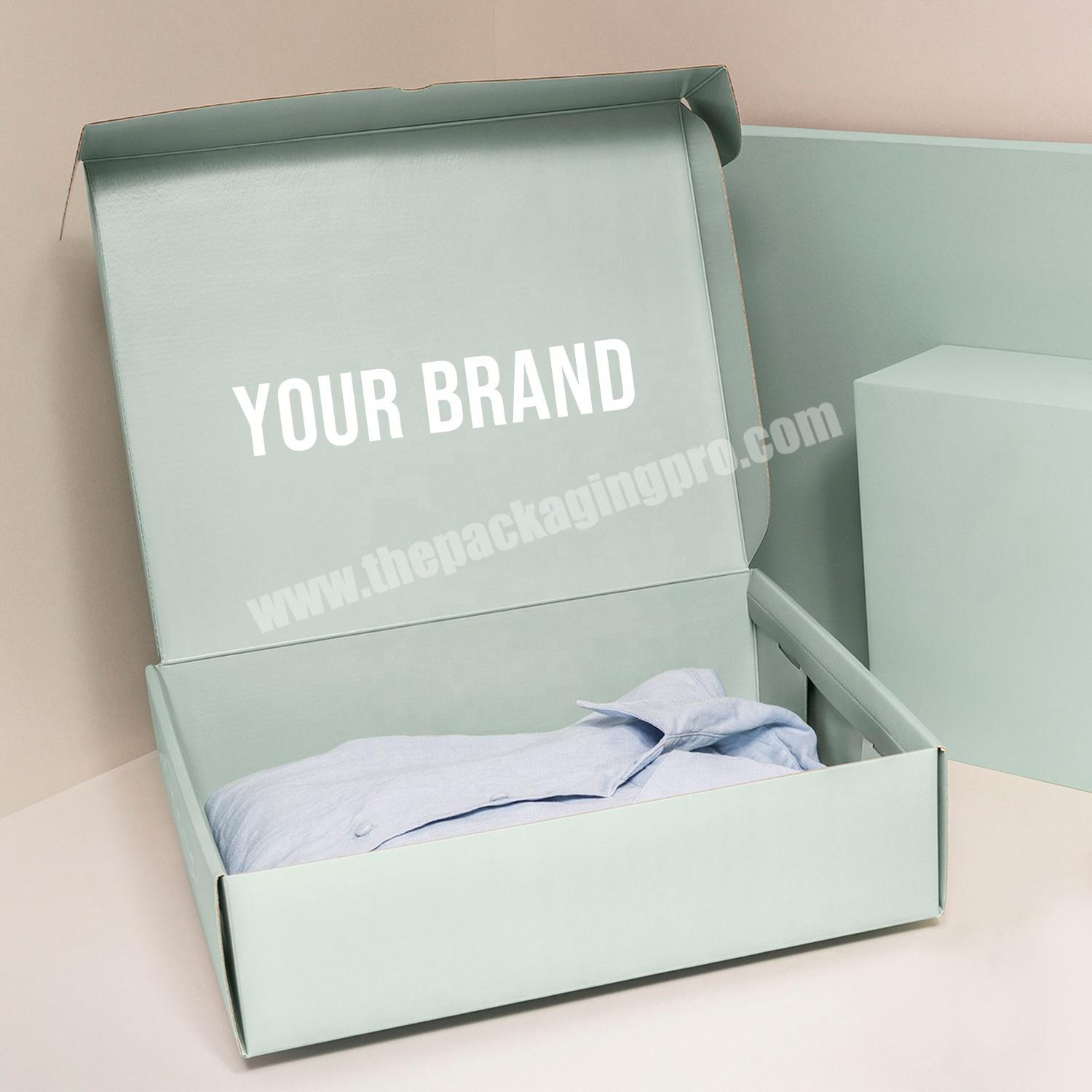 Custom Printed Corrugated Paper Mailing Gift Luxury Tshirt Box Wholesale Black Clothing T-shirt Packaging T Shirt Boxes