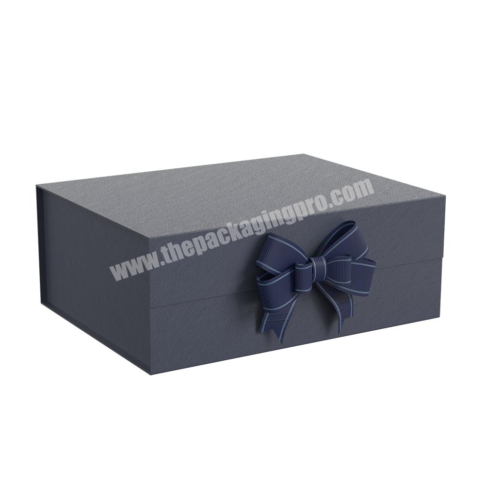 Custom Printed Rigid Cardboard Magnetic Gift Paper Boxes Luxury Cosmetics gift Packaging boxes with magnetic lid and ribbon