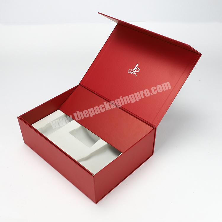 Custom Red Cardboard Paper Packaging Folding Rigid Gift Box for High End Skin Care Products