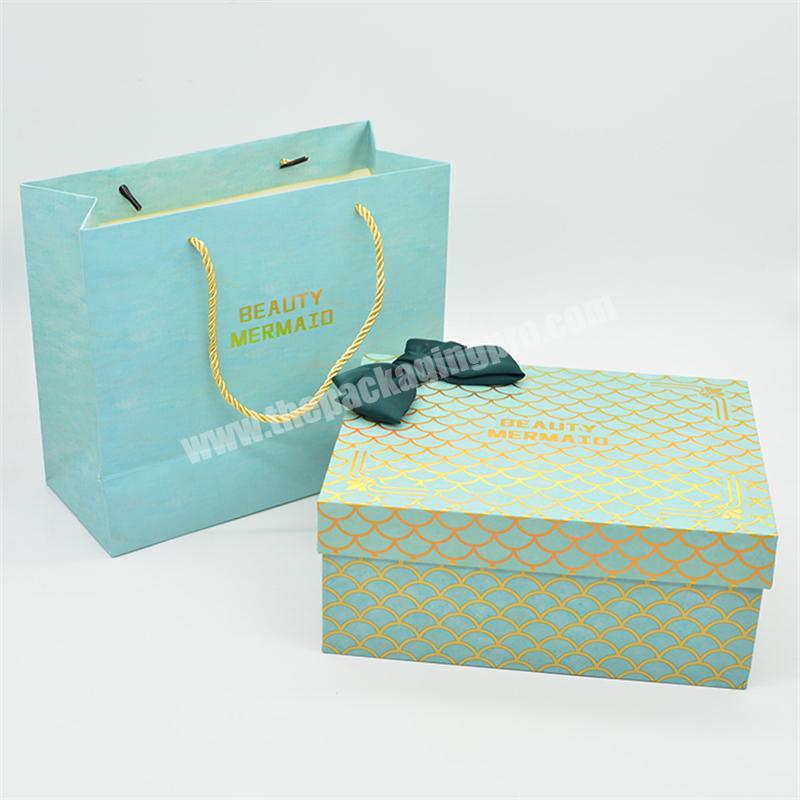 Custom Ribbon Handles Personalized Gift Bags Clothes Shoe Brand With Your Own Logo luxury gift box packaging