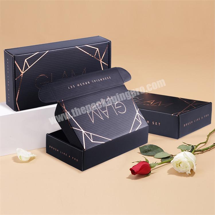 Custom Rose Gold Foil Brand Corrugated Mailers Box Skincare Cosmetic Cardboard Mailing Product Shipping Box