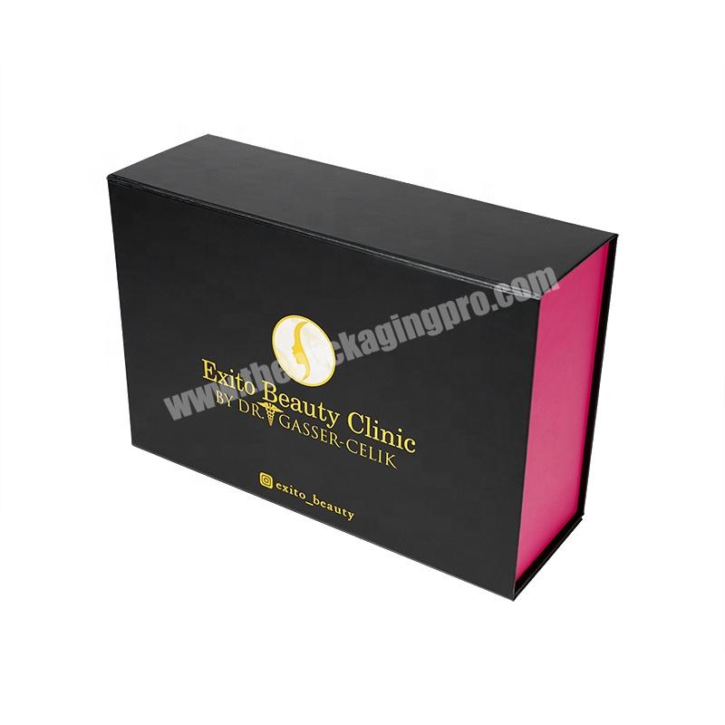 Custom Size Color Printing Logo Folding Box Eco Friendly Beautiful Black Box High Quality Batch Customization Paper Packing Box