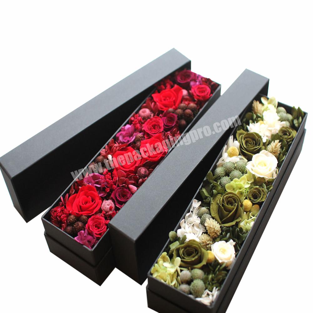 Custom Size Luxury Roses Paper Box For Mothers Day Valentine Wedding Gifts Valentine'S Day Gift Box With Flower