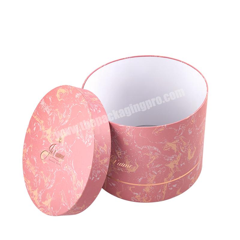 Custom Top Flat Preserved Single Rose Round Hat Cardboard Flower Boxes With Lid Wholesale