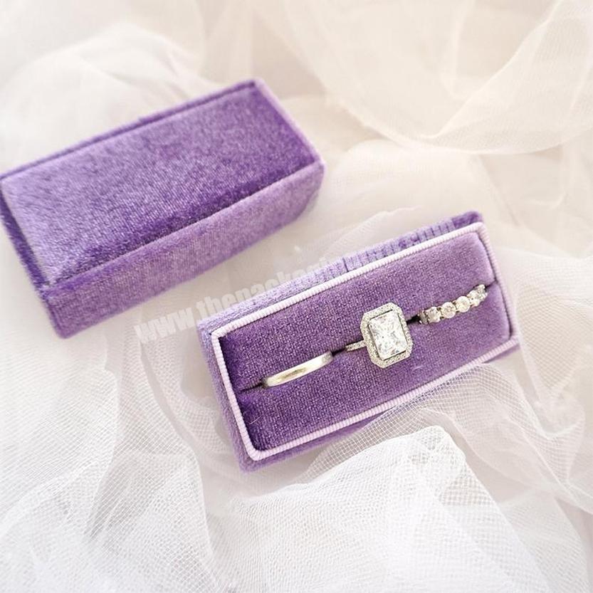Custom Valentine's Day gift jewelry ring box packaging elegant caja para joyas velvet round ring boxes
