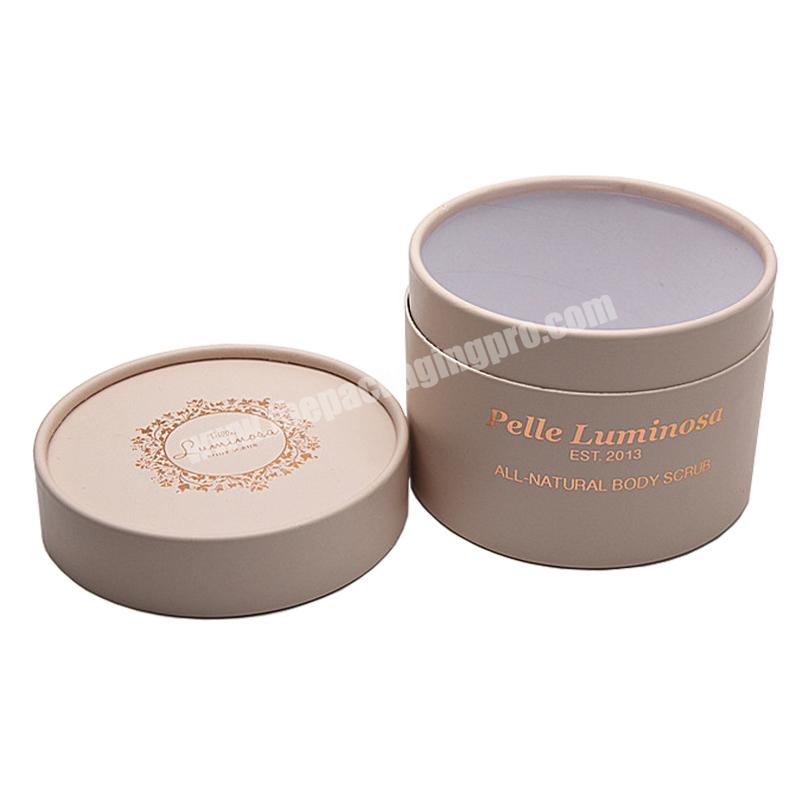 Custom cardboard cosmetic round cylinder candle box packaging with logo