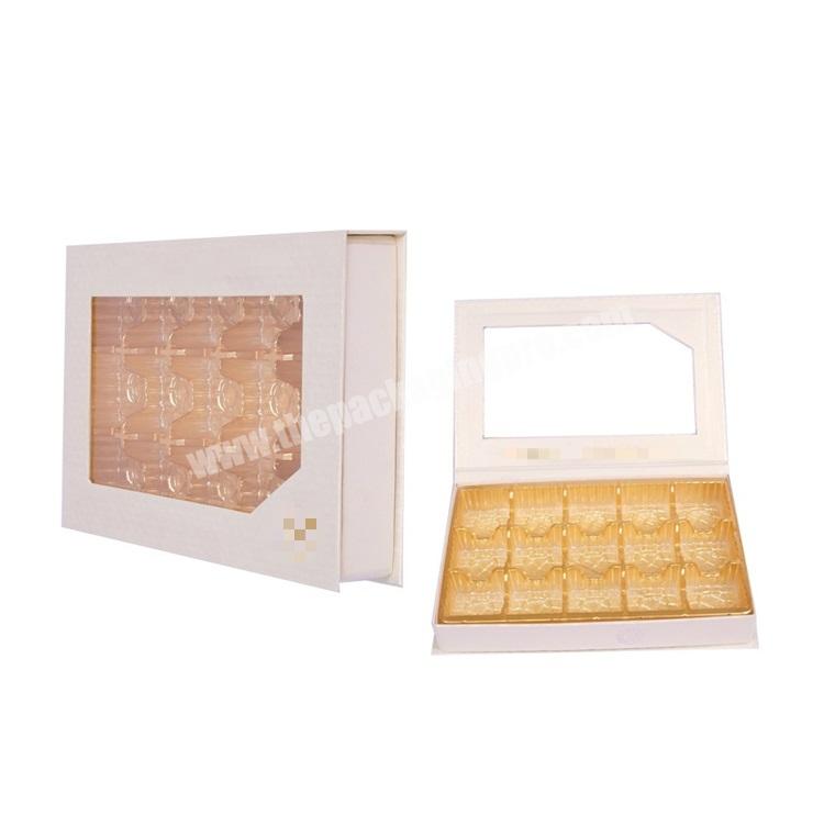 Custom chocolate truffles box candy packaging box with clear window on top