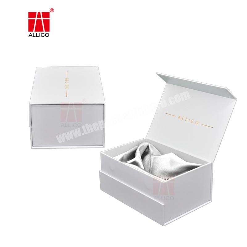 Custom colorful offset printing chipboard gift box scented candle packaging cardboard box with satin ribbon