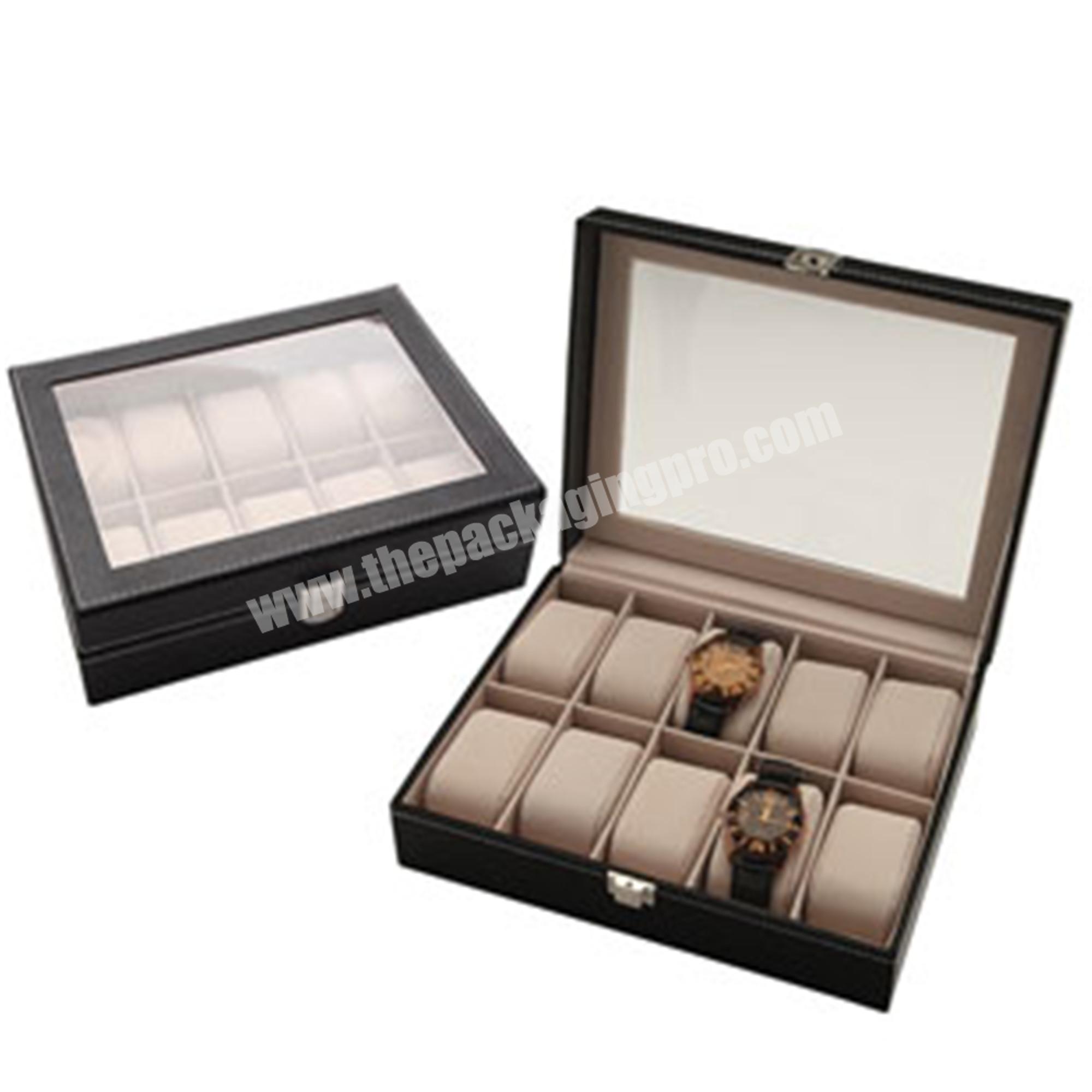 Custom creative 10 bit watch watch storage counter fashion jewellery organizer storage packaging box display box jewelry boxes