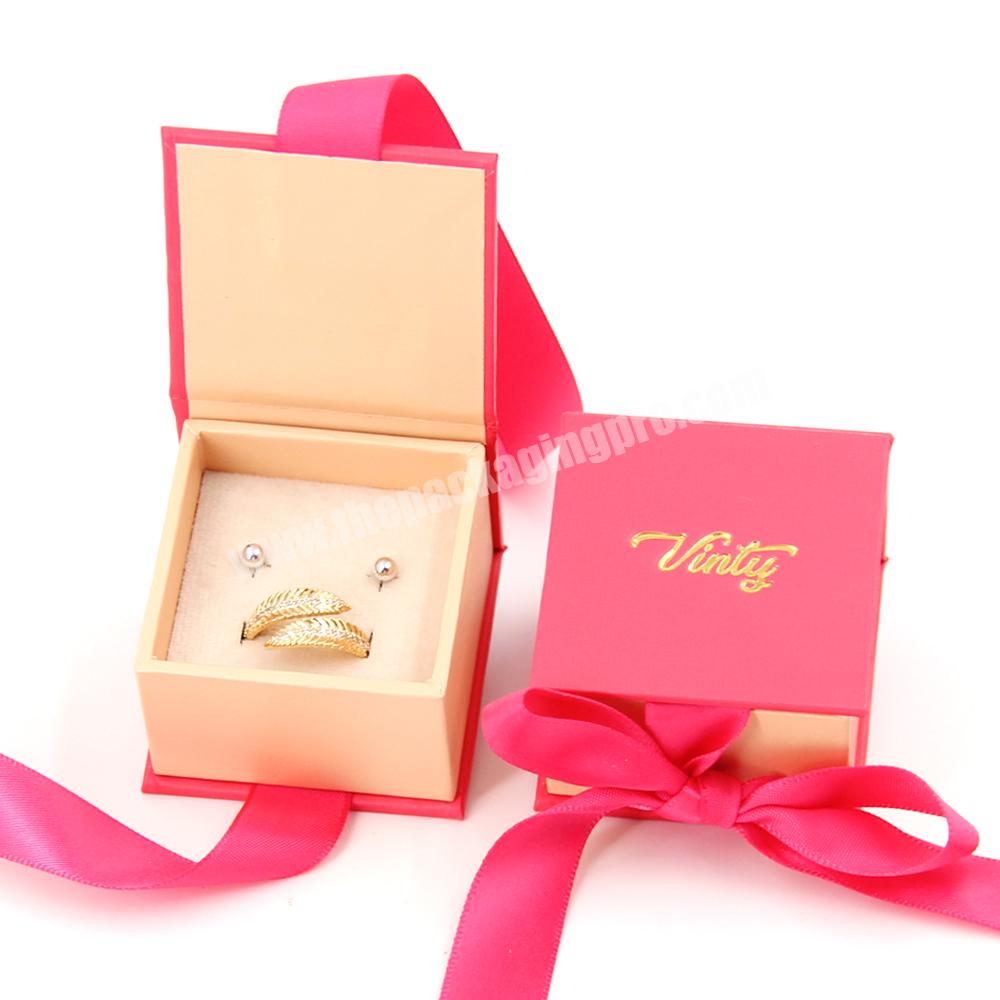 Custom design ring gift packaging jewelry box paper packaging small travel custom jewelry boxes foldable custom jewelry boxes