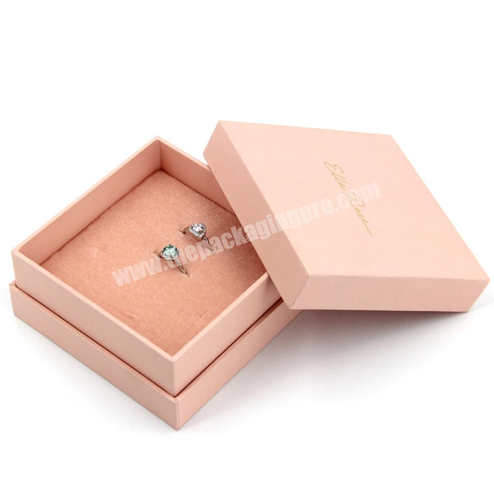 Custom eco friendly cardboard ring box packaging luxury mini ring earring jewelry box small packaging ring earring jewelry box