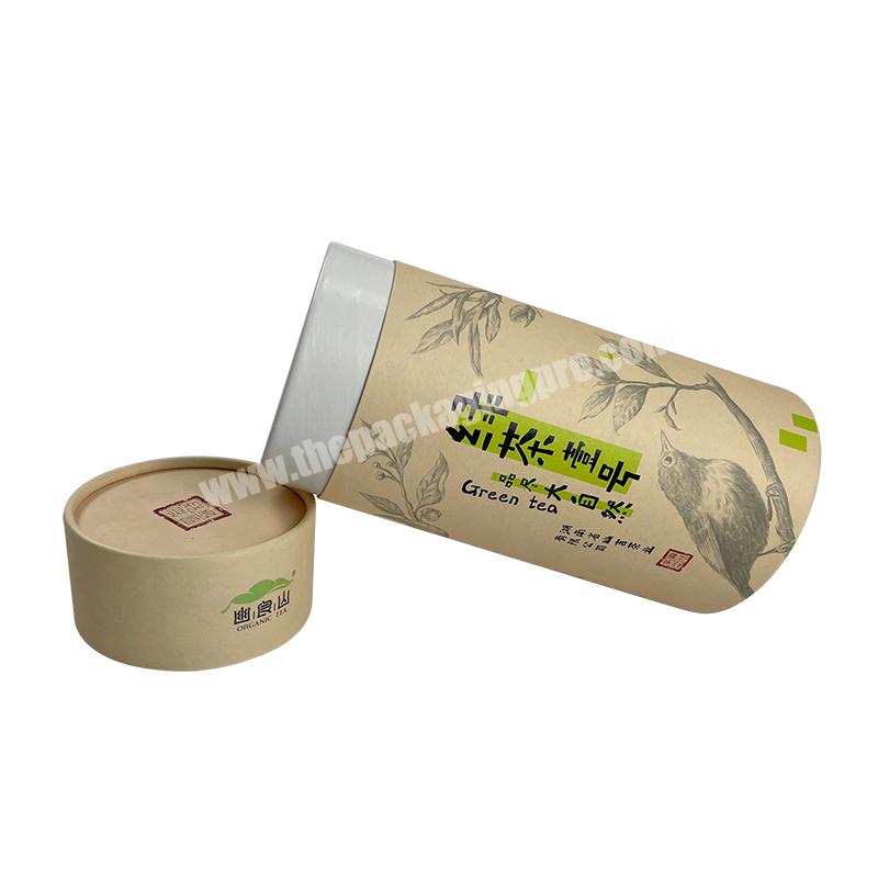 Custom eco friendly coffee kraft box luxury food grade loose tea paper round boxes gift packaging