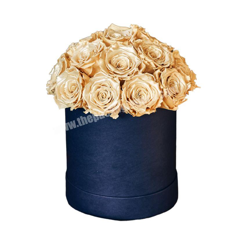 Custom fashionable cardboard paper rose gift wholesale luxury round cylinder hat box for flowers