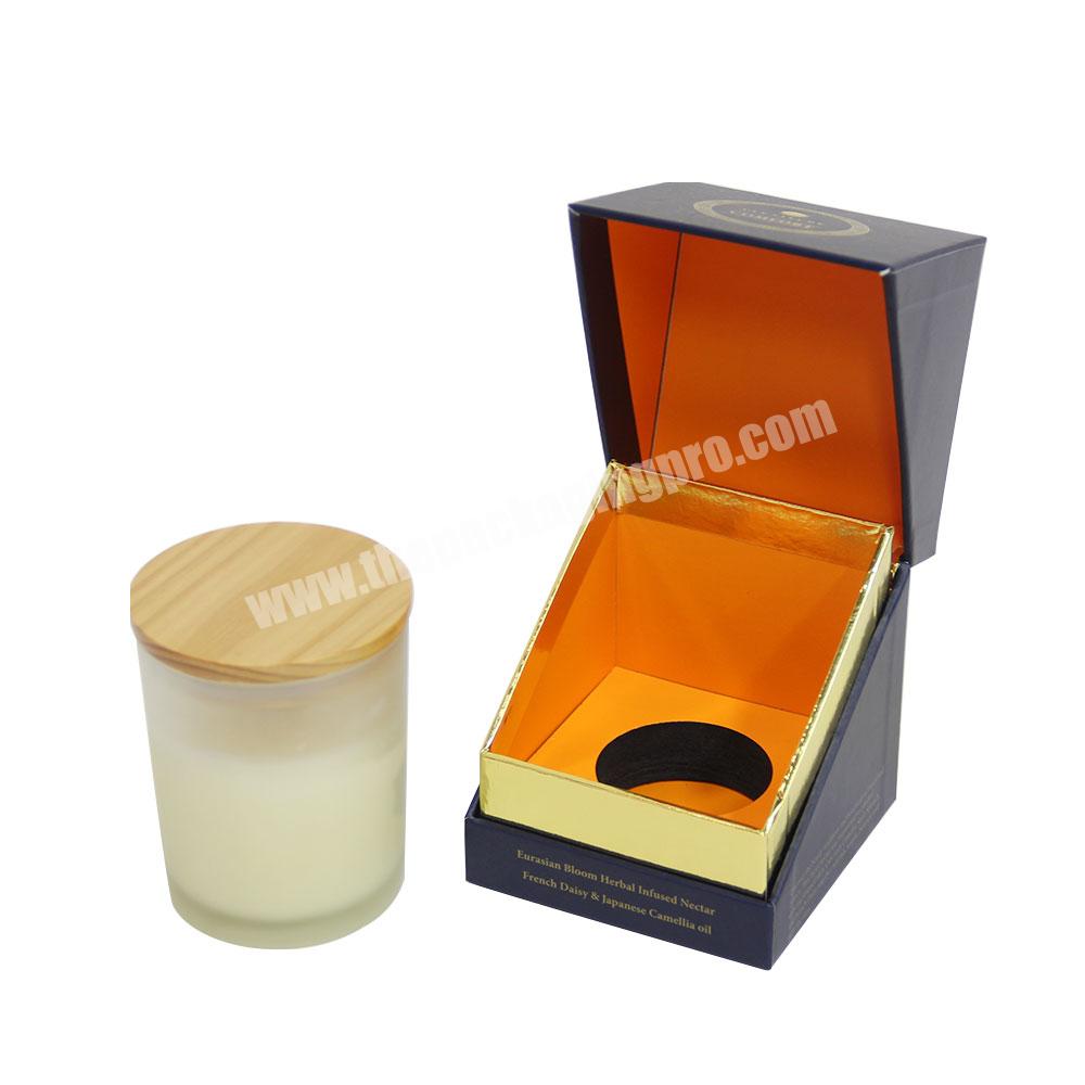 Custom flip lid luxury candle rigid cardboard packaging box cube   xcandle jar boxes luxury candle jars packaging scented box