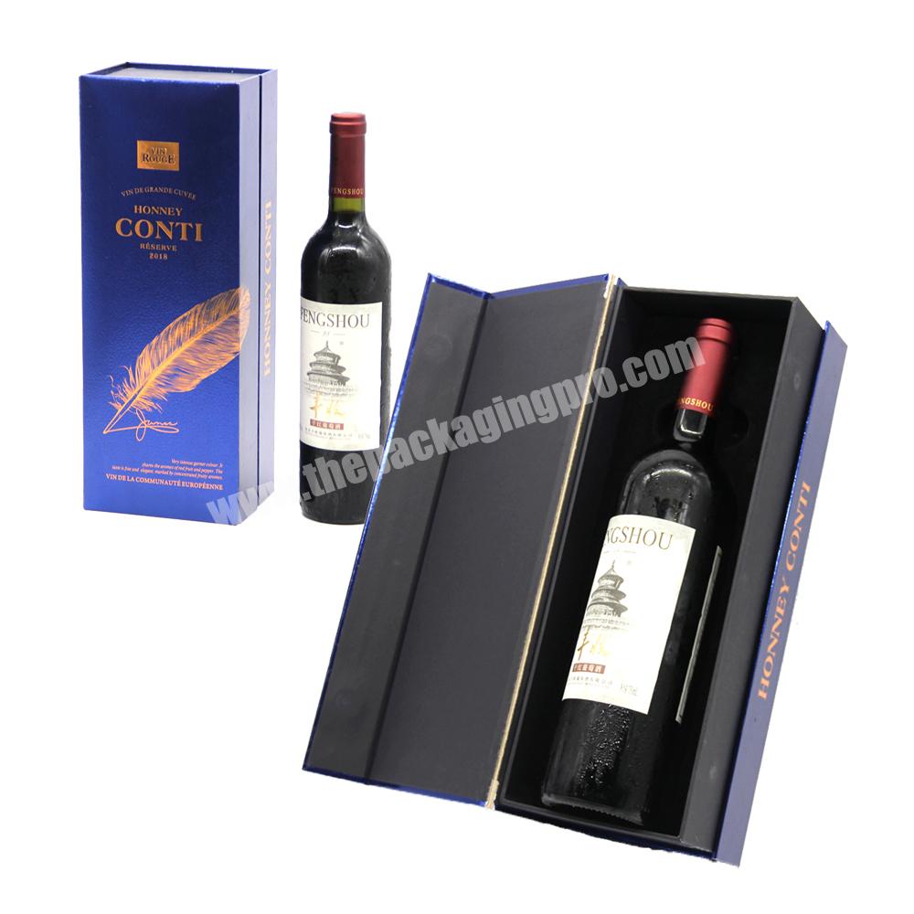 Custom handmade wine gift packaging box for packaging plywood leather wine bottle boxes bottles luxury carton magnetic wine box