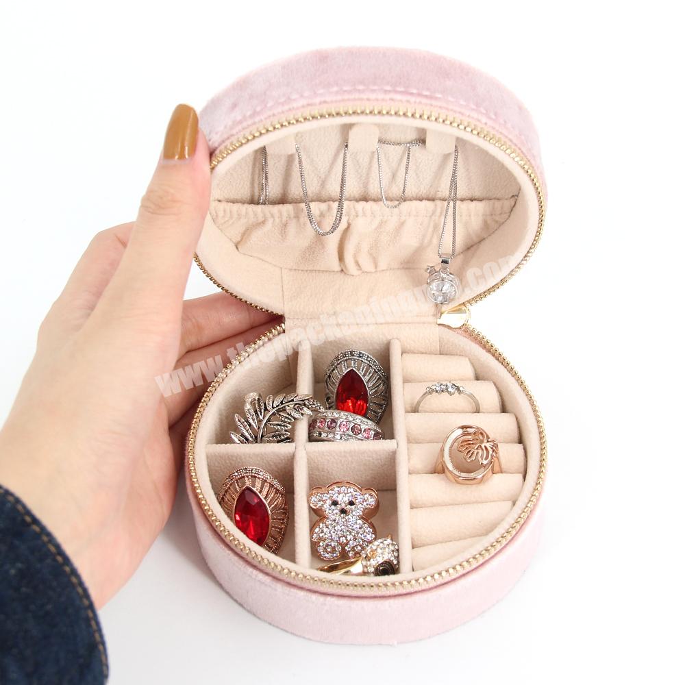 Custom heart small travel jewelry box eco cardboard cosmetic jewelry packaging boxes luxury travel ring jewelry organizer box