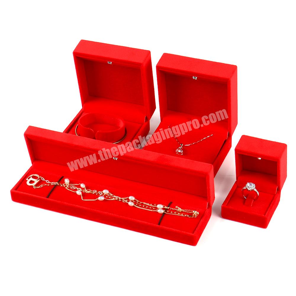 Custom jewelry boxes cardboard gift velvet bracelet jewelry box organizer packaging ring necklace luxury velvet led jewelry box