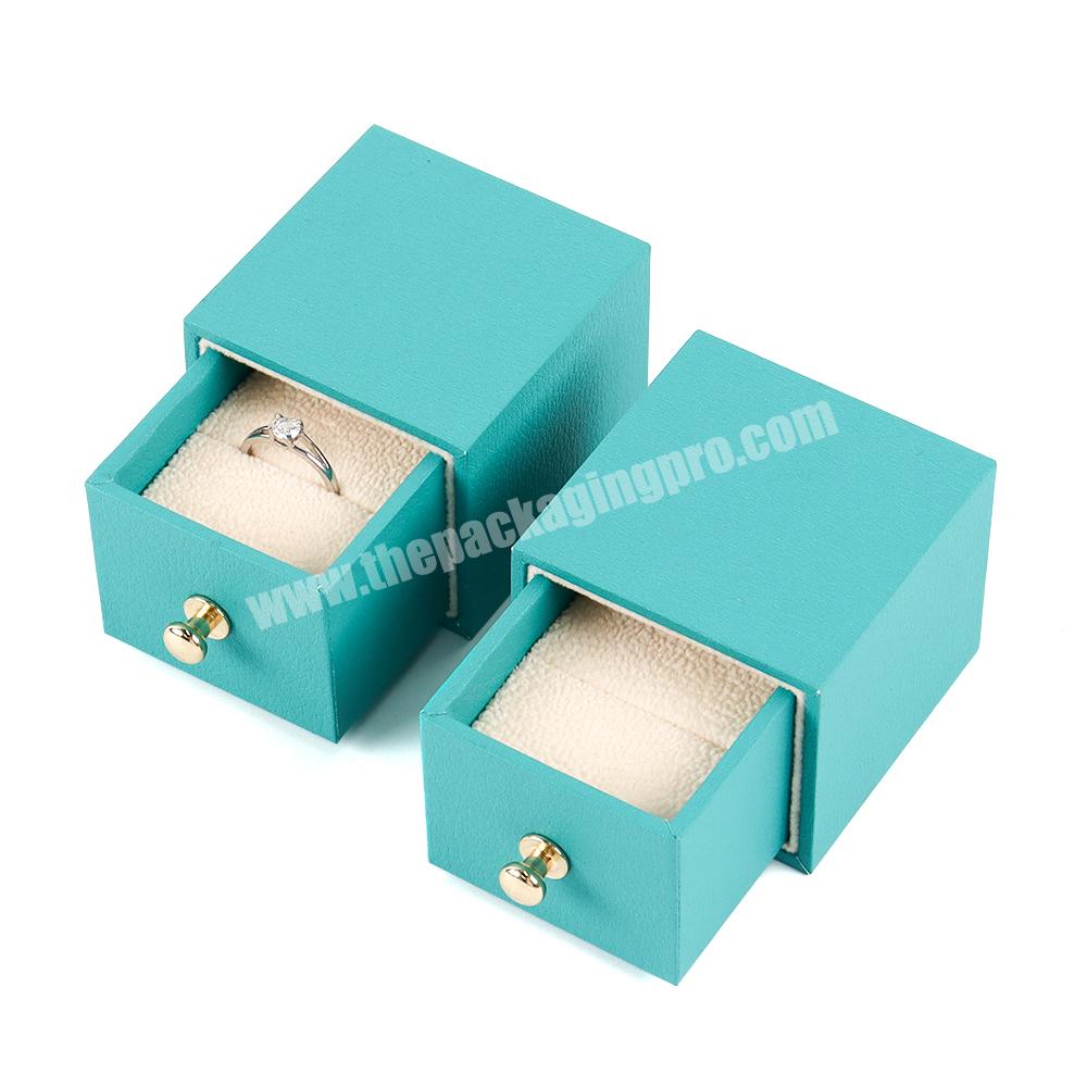 Custom logo eco friendly paper packing gift boxes rectangle jewelry boxes packaging rings luxury jewelry gift drawer ring box