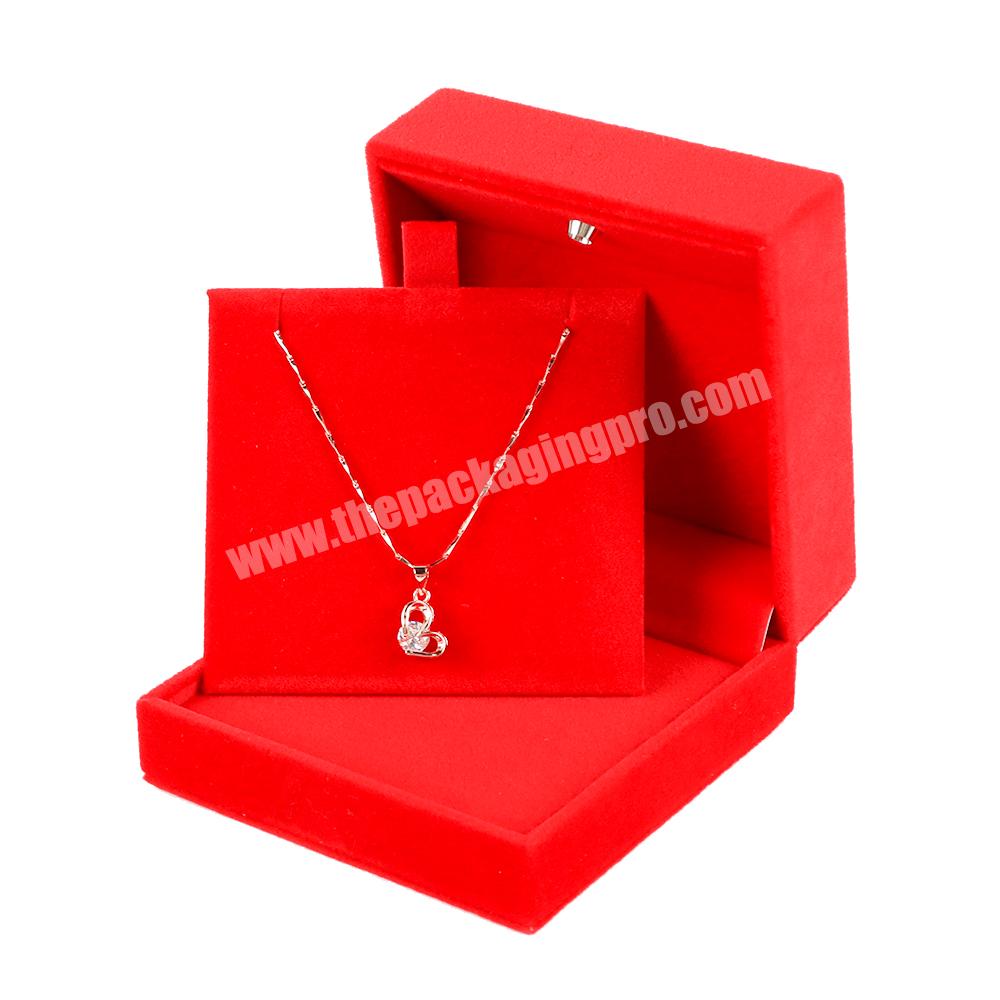 Custom logo eco friendly ring necklace gift packaging jewelry storage box organizer ring jewelry boxes travel velvet jewelry box