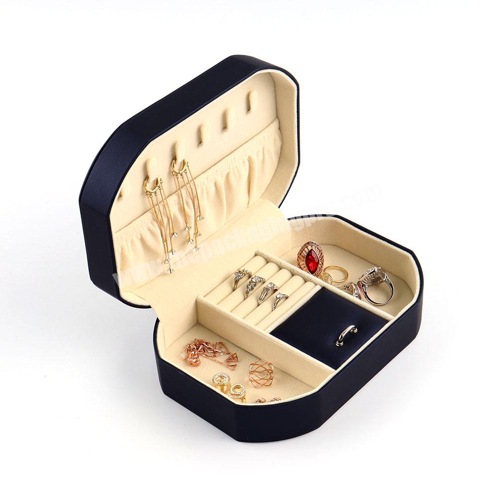 Custom logo jewellery organizer storage jewelry box travel jewelry box organizer high end vegan leather gift jewelry box sets