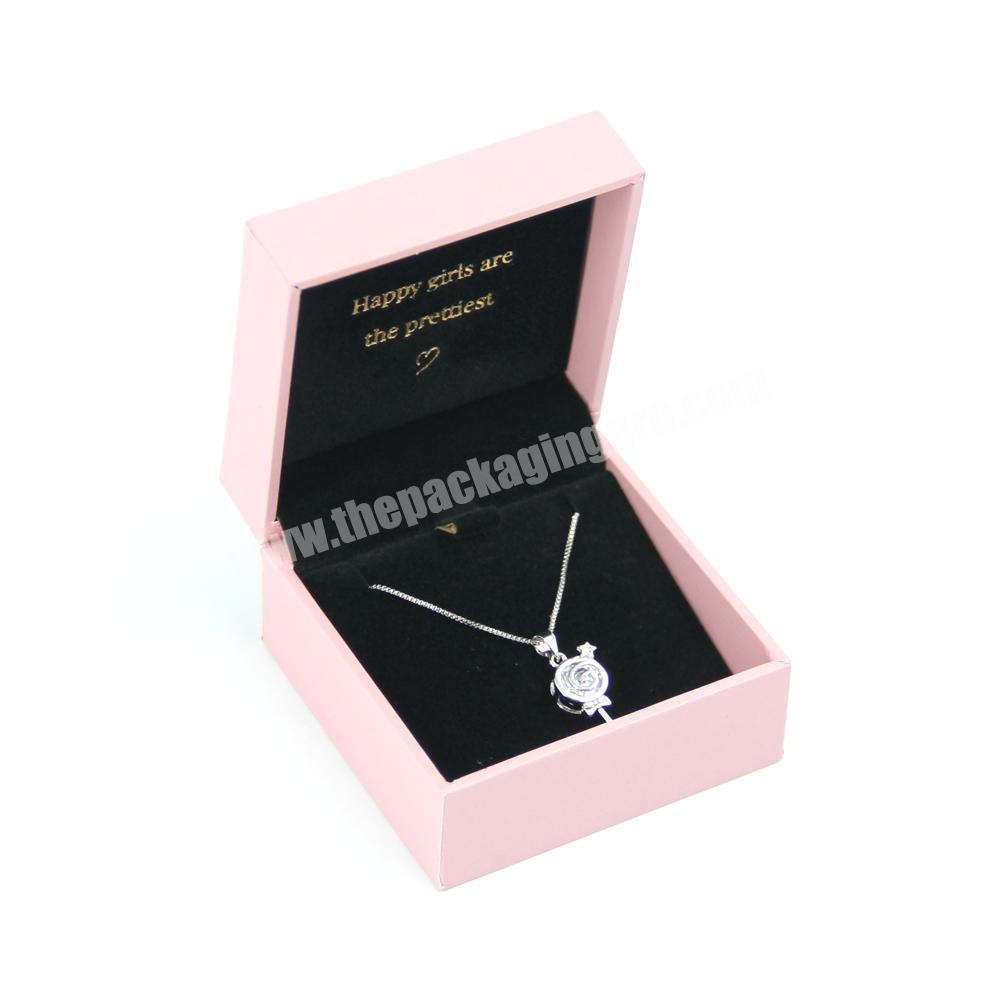 Custom logo magnetic flip necklace jewelry display packaging box gift necklace jewelry organizer box portable small jewelry box