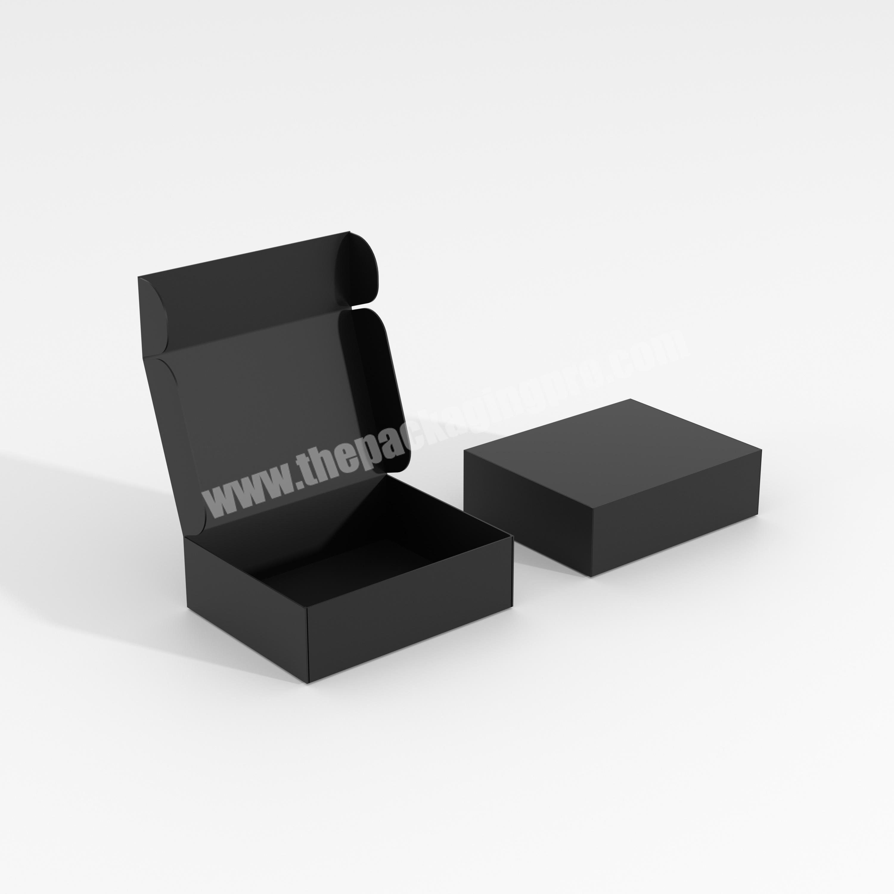 Custom logo printed eco luxury black pink kraft mailer packaging carton box corrugated cardboard gift paper shipping boxes