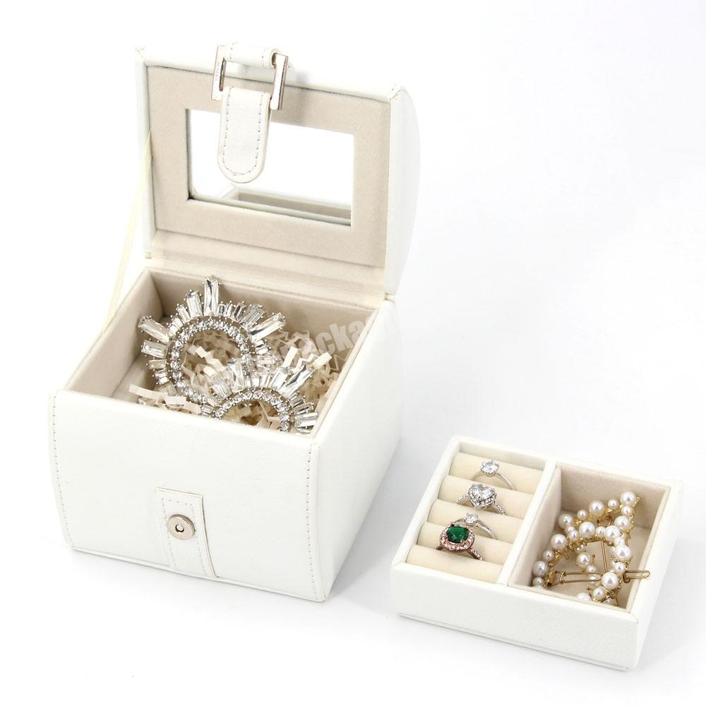Custom Logo Printed Jewelry Box Gift Packaging Wedding Ring Set Shell Boxes Portable Multi Function Accessories Jewelry Boxes