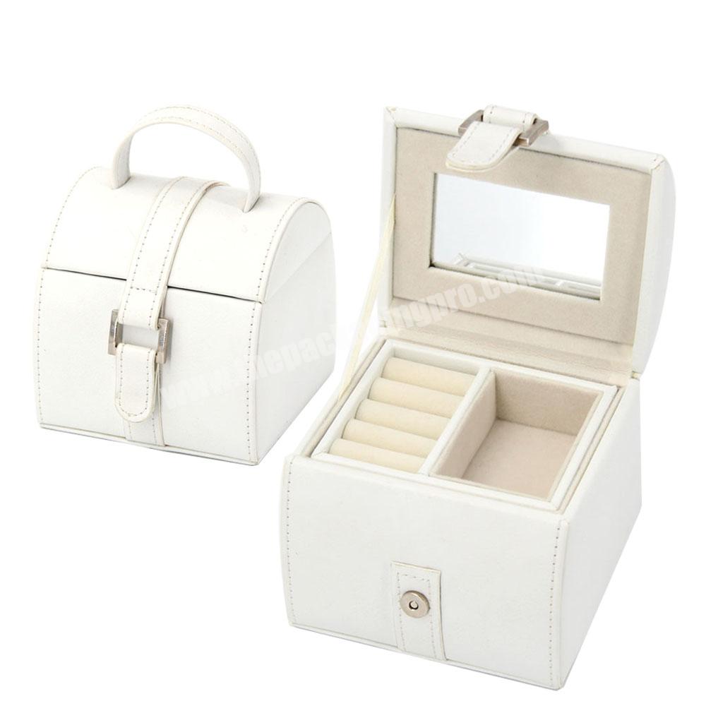 Custom logo printed jewelry box gift packaging wedding ring set shell boxes portable multi function accessories jewelry boxes