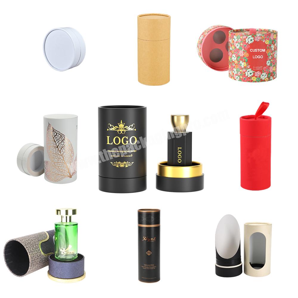 Custom logo product luxury eco packaging colour cardboard paper skincare perfume candle tube packaging valentine gift box