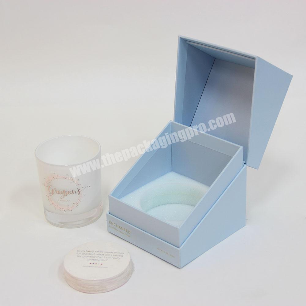 Custom luxury cardboard scented candle packaging box fashion attractive design gift box packaging candle square candle box