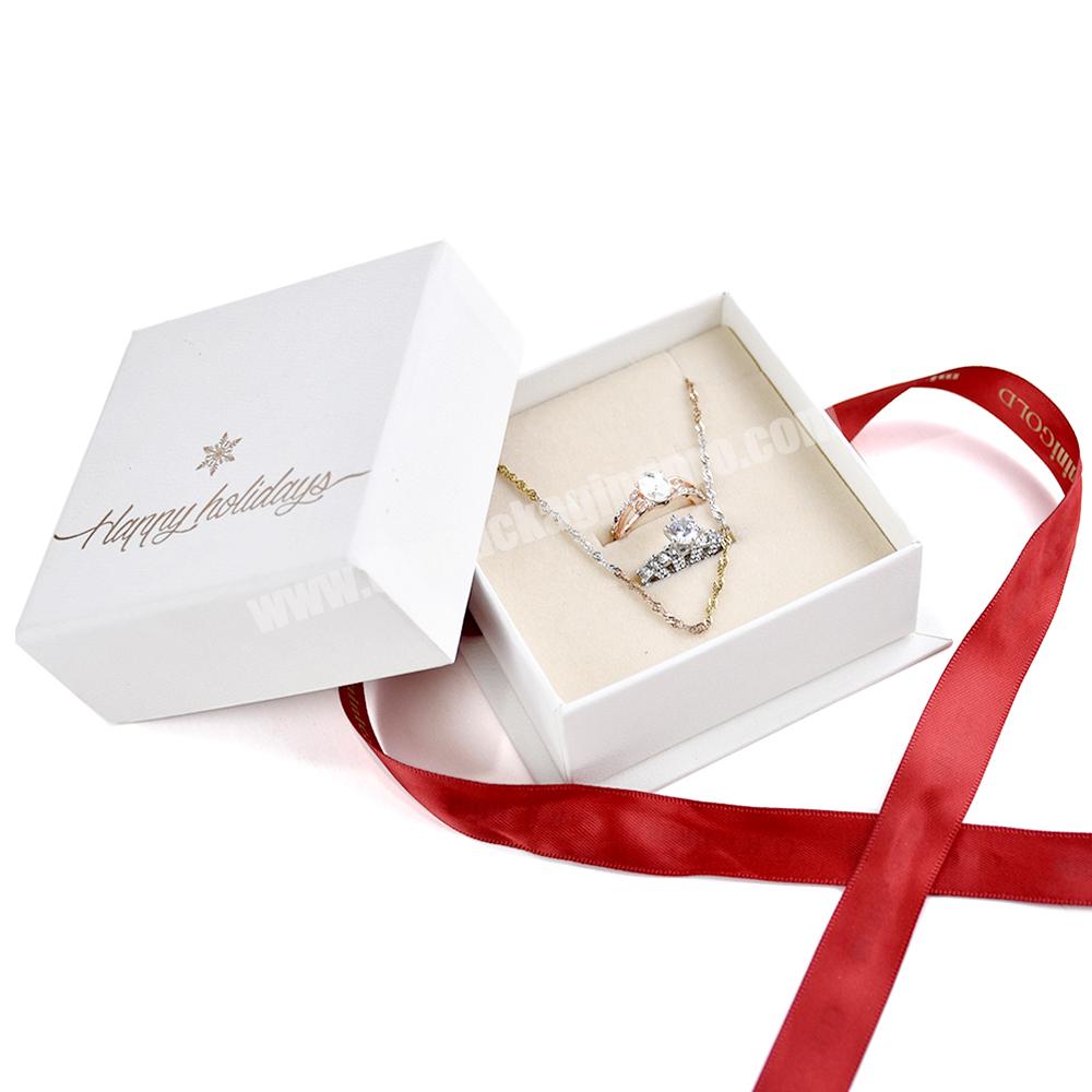 Custom oem gold jewelry box marble design with ribbon printed new design ring set jewelry box luxury ribbon jewelry box