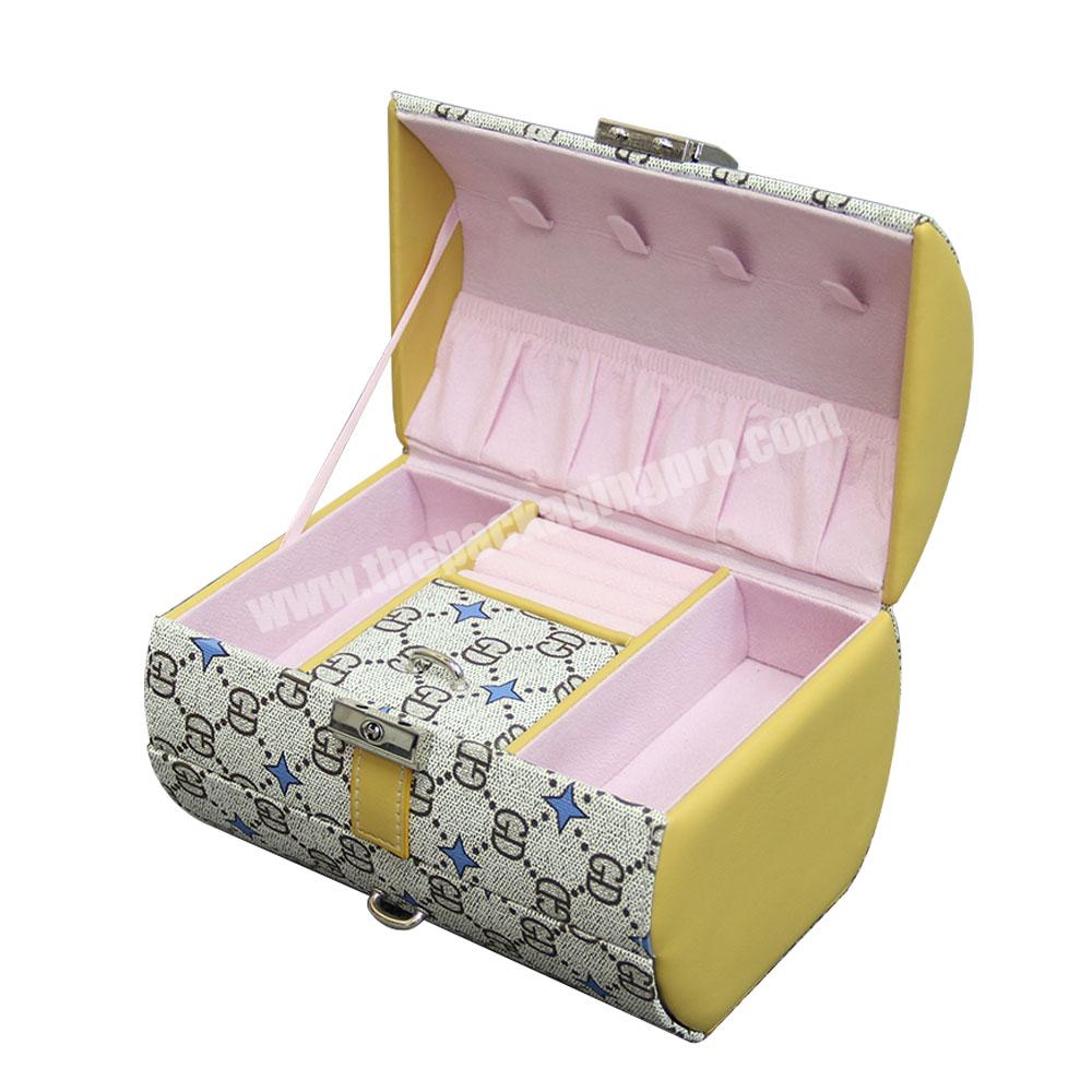 Custom pendant exquisite leather jewelry box luxury design jewelry gift box and handbag set portable velvet jewelry gift box