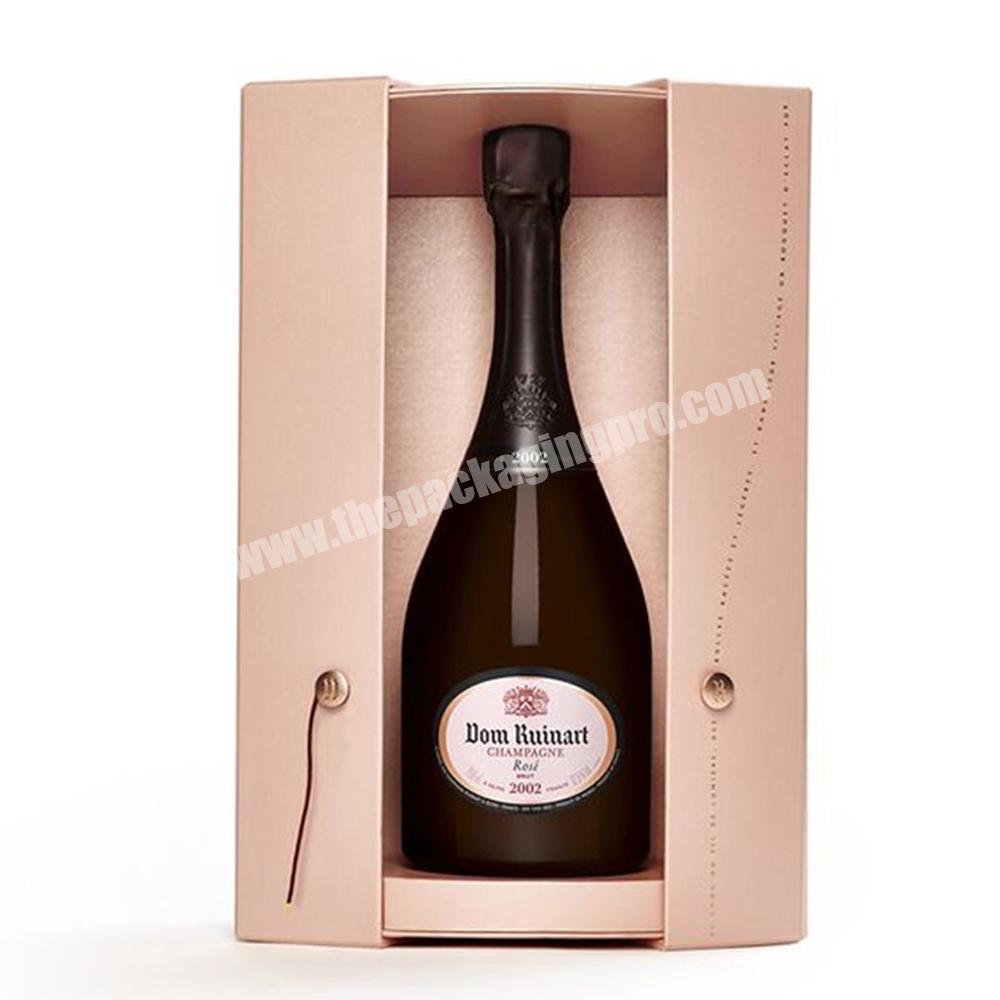 Custom portable sliding magnetic single bottle wine packaging beer bottle gift boxes eco friendly recycled paper wine gift box