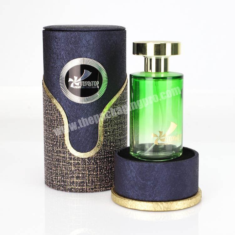 Custom printed cardboard oil bottle deodorant candle perfume cylinder posters gift packaging box rigid paper tube packaging