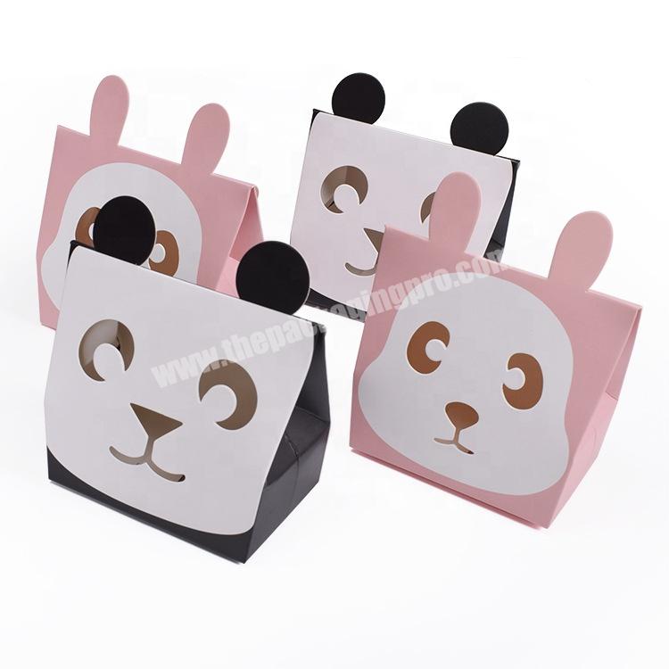 Customize Eco-friendly Gift Sweet Chocolate Candy Box Lovely Cartoon Panda Rabbit Candy Bag For Gift