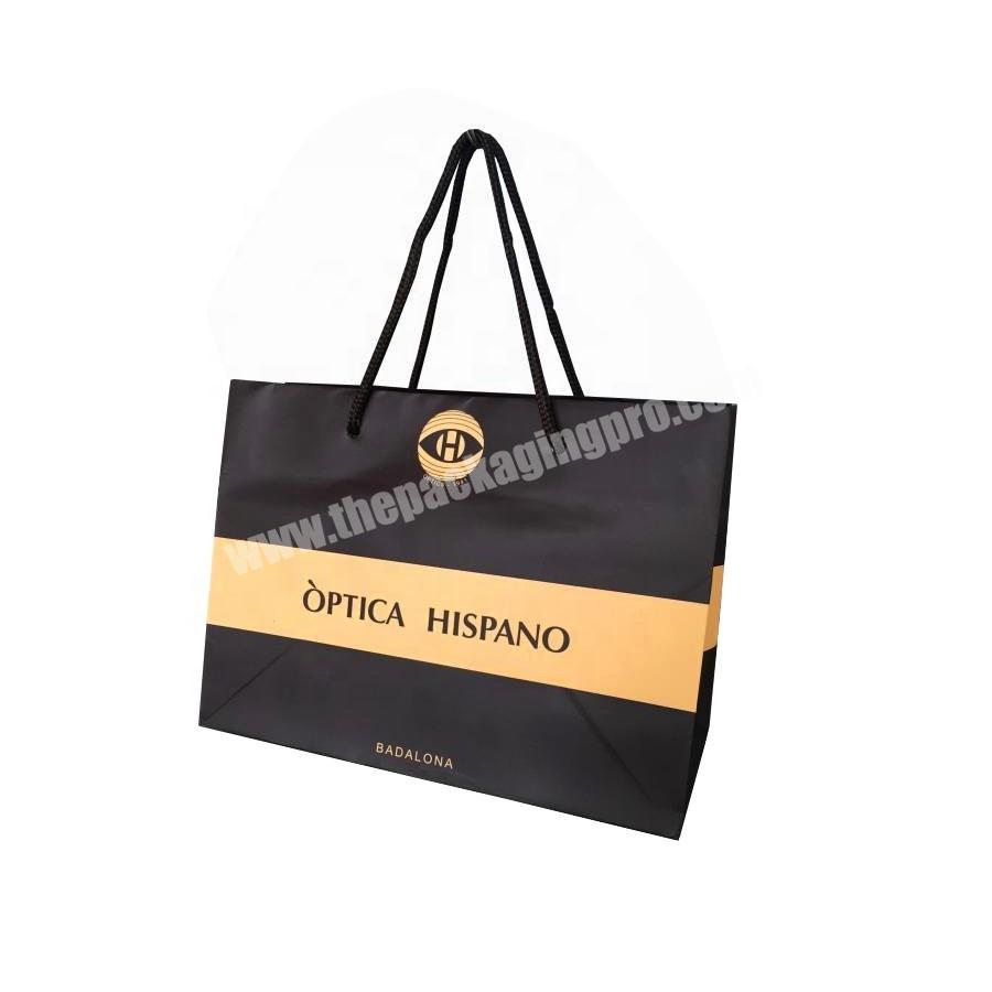 Customized Direct Factory Made Custom Printing Hot Sale Paper Shopping Black Color Bag