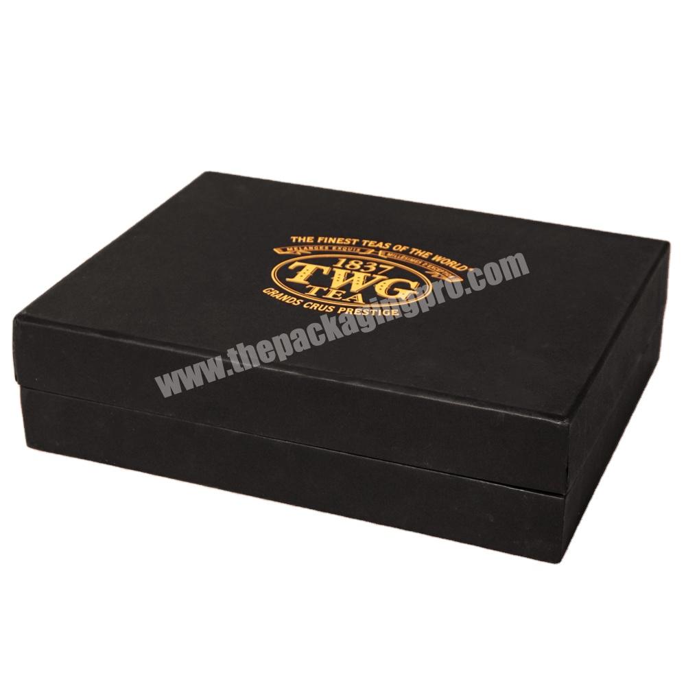 Customized Logo Rigid Cardboard Electronic Products Gift Black Book Shaped  Packaging Box Folded With Paper card Insert