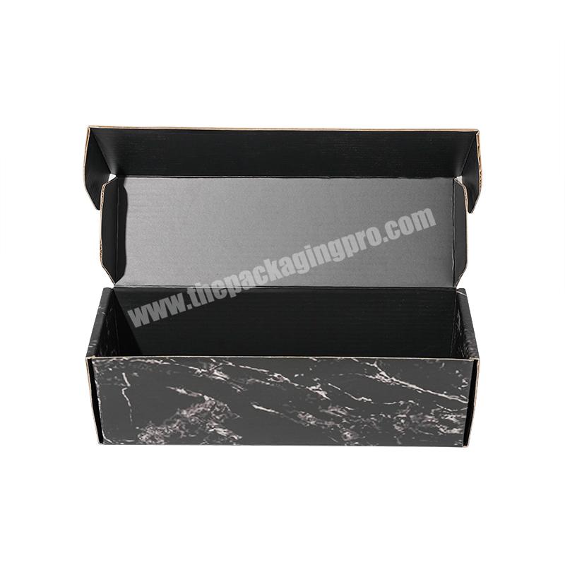 Customized Printing Logo Eco Friendly Black Box Packaging E Flute Corrugated Cardboard Mailing Shipping Box manufacturers