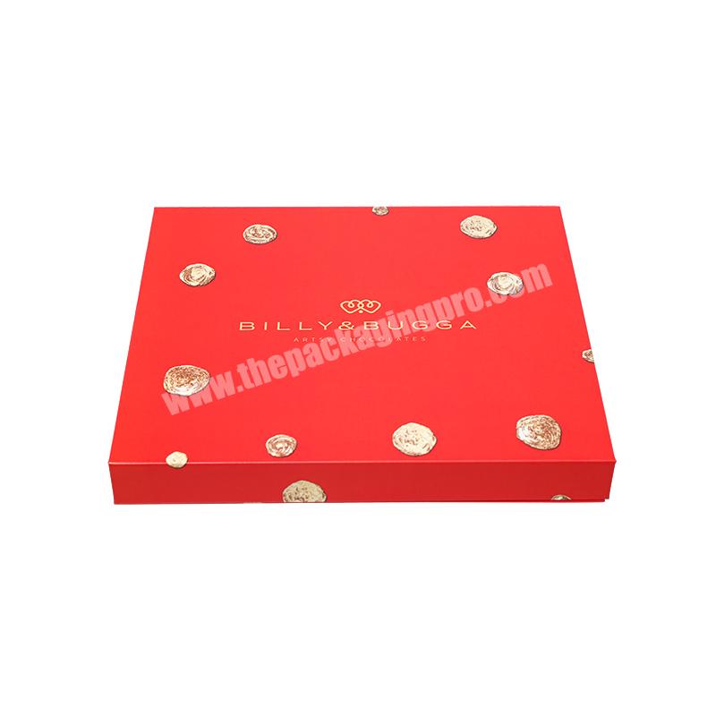 Customized Shape Size Printed Logo Recycled Luxury Red Coated Paper Packing Box Recycled Magnetic Closure Flip Box manufacturers