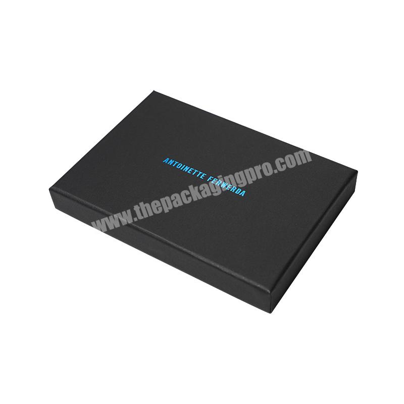 Customized Shape Size Printing Logo Eco Friendly Luxury Black Coated Paper Packing Box Recycled Lid and base Box manufacturers