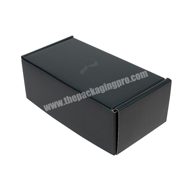Customized logo matte black shipping corrugated jewelry box  paper boxes wig clothes gift paper mailer box