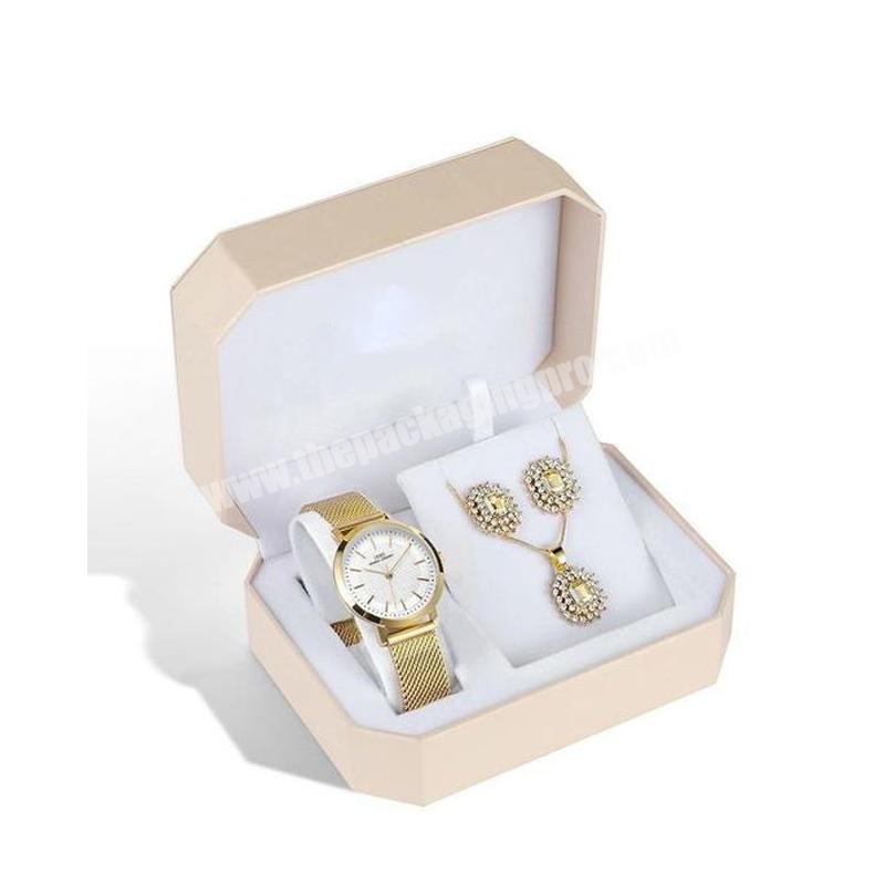 Design gift storage private custom logo 2mm rigid cardboard paper watch box and bag watch holder jewellery box watch gift box