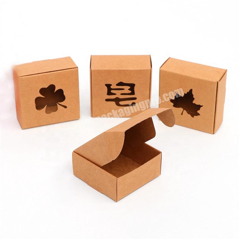 Die cut Custom Logo Brown Kraft Craft with Cardboard Paper Box Flat Easy Fold Soap Bar Packaging Boxes