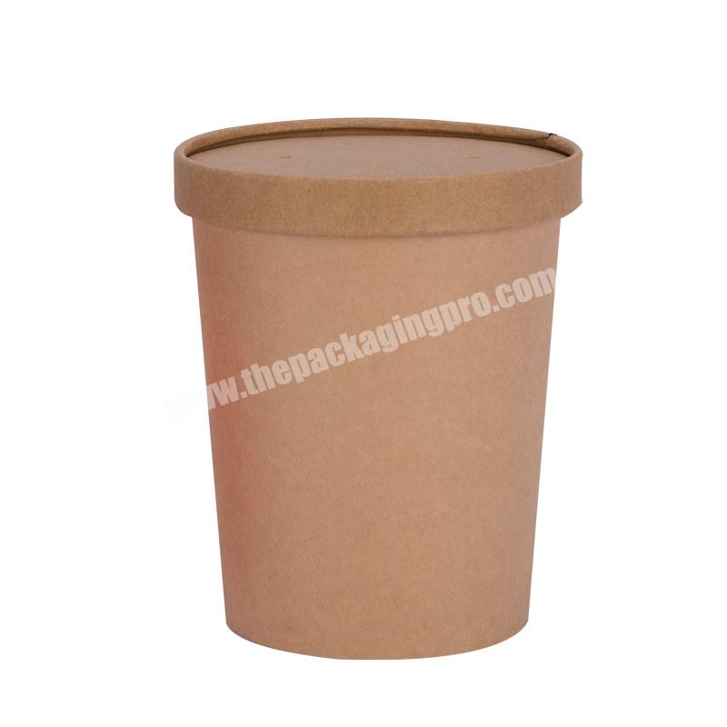 Disposable porridge bucket thickened Kraft salad paper bowl takeout packaged soup cup