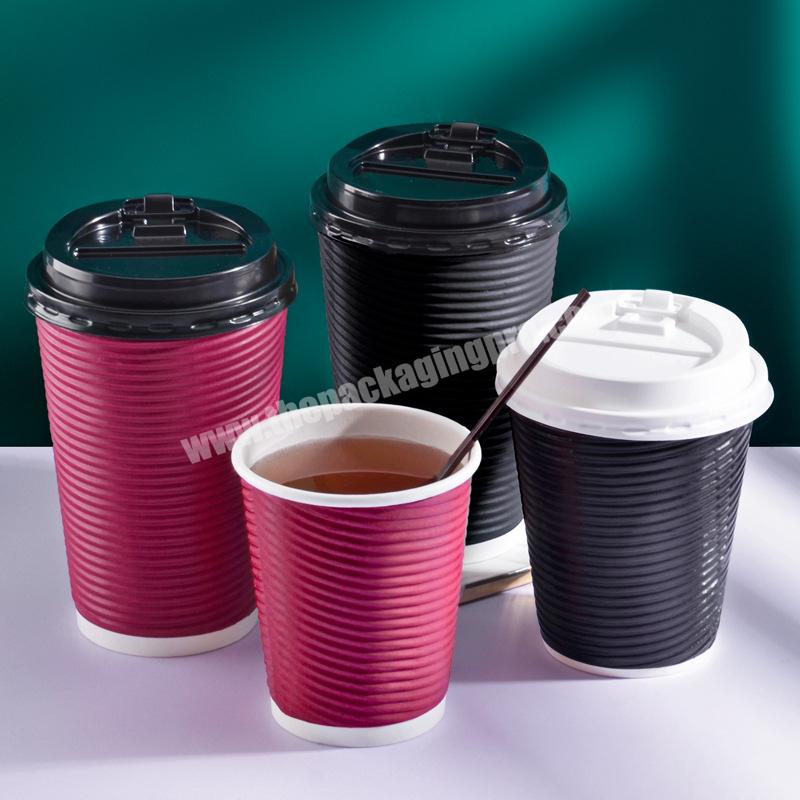 Custom Printed Disposable Corrugated Ripple Coffee Paper Cup with