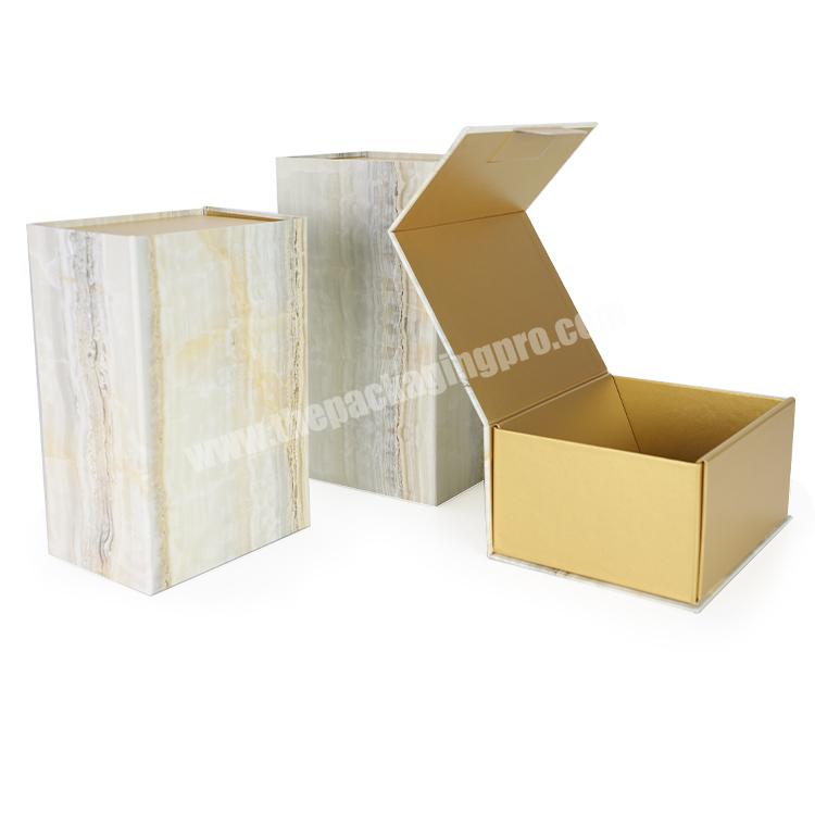 Eco friendly shipping coffret bougie boxes custom logo rigid scented candle supplies set peesonalized gift box wedding fold box