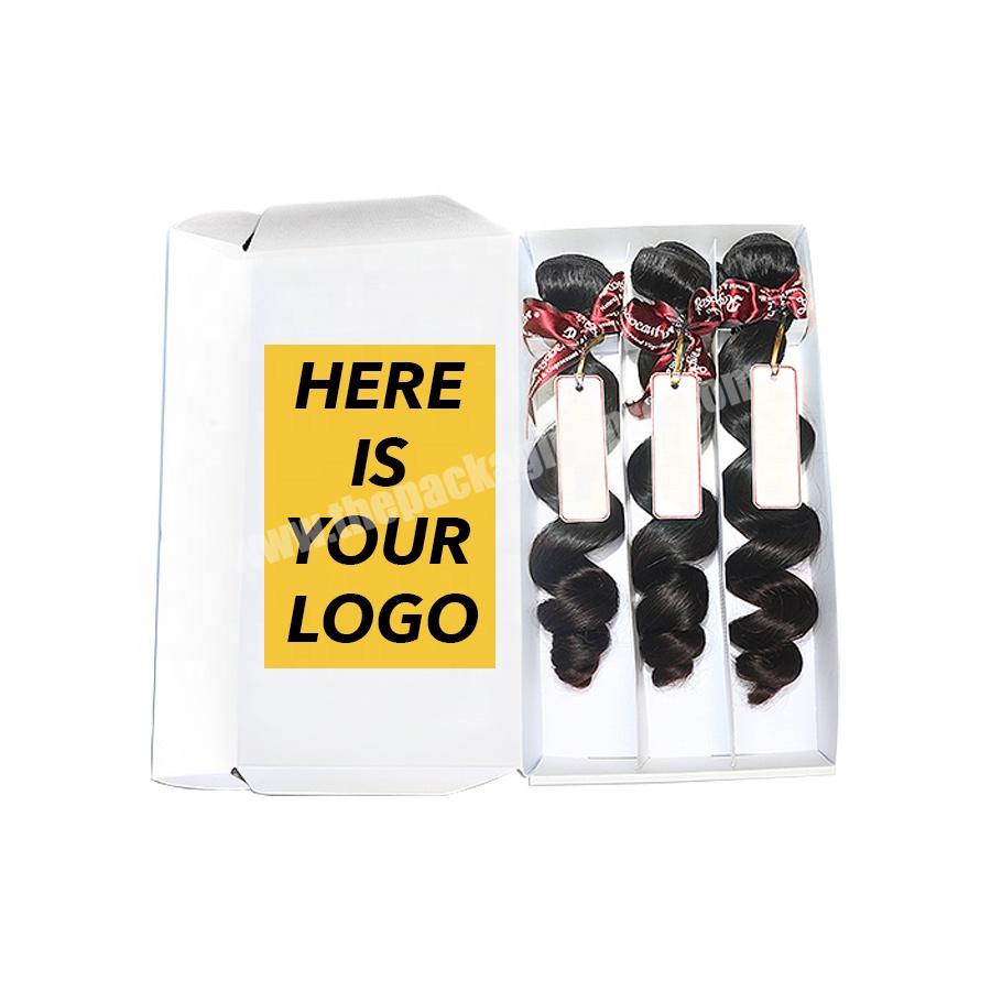 Elegant Custom Logo Printed Empty Hair Extensions Packaging Wigs Packing Corrugated Paper Cardboard Mailer Boxes