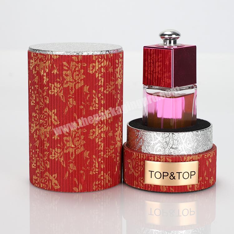 Factory Custom Design Round Empty Parfum Box Premium Rigid Paper cosmetic Cardboard packaging cylinder tubes Perfume Box jars